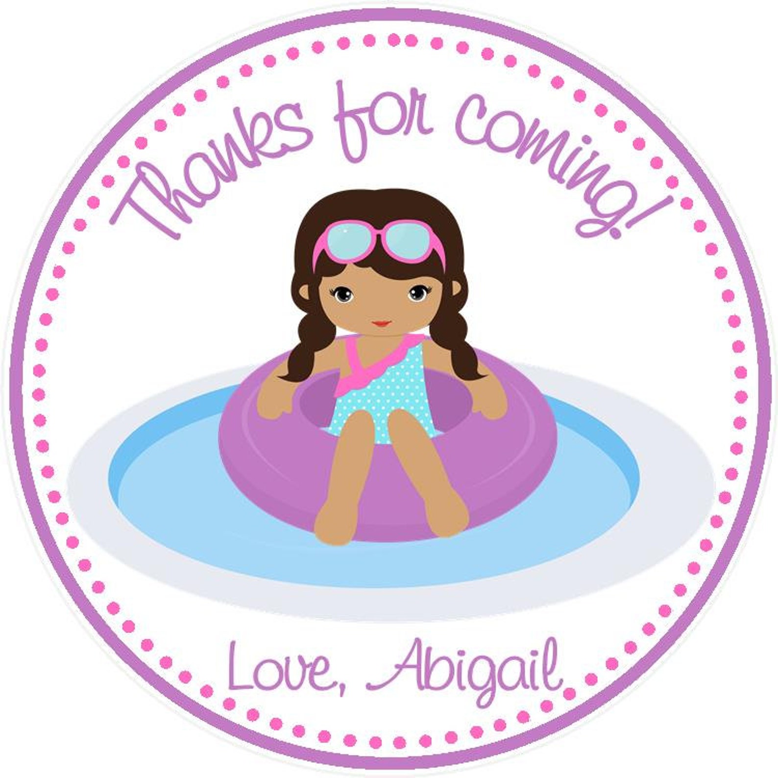 Pool Party Favor Tags Set of 12 / Pool Birthday Favors / Etsy