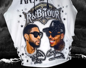 T-shirt in pizzo ispirata a Chris Brown e Usher