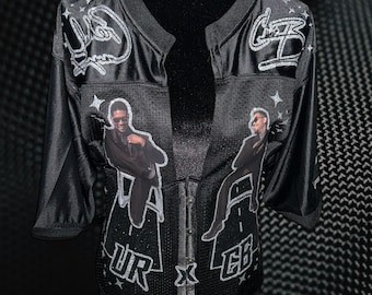 Chris Brown x Usher Inspired Biker Jersey With Attached Corset With Under-Bust