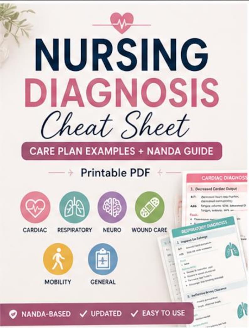 Nursing Diagnosis Cheat Sheet | Care Plan Examples | NANDA List ...