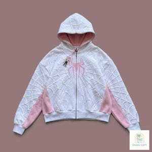 Spider Graphic Zip Hoodie Y2K Gothic Oversized Streetwear Jacket Grunge Sweatshirt Unisex Gift for Spider Fans 1