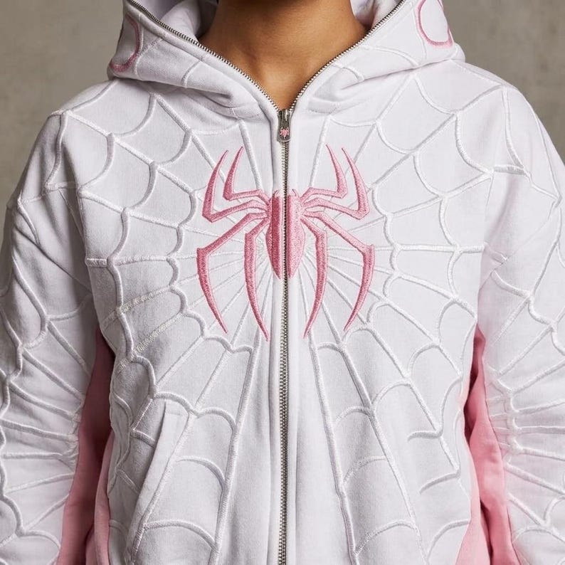 Spider Graphic Zip Hoodie Y2K Gothic Oversized Streetwear Jacket Grunge Sweatshirt Unisex Gift for Spider Fans image 5