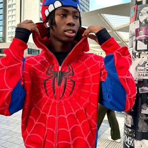 Spider Graphic Zip Hoodie Y2K Gothic Oversized Streetwear Jacket Grunge Sweatshirt Unisex Gift for Spider Fans image 6