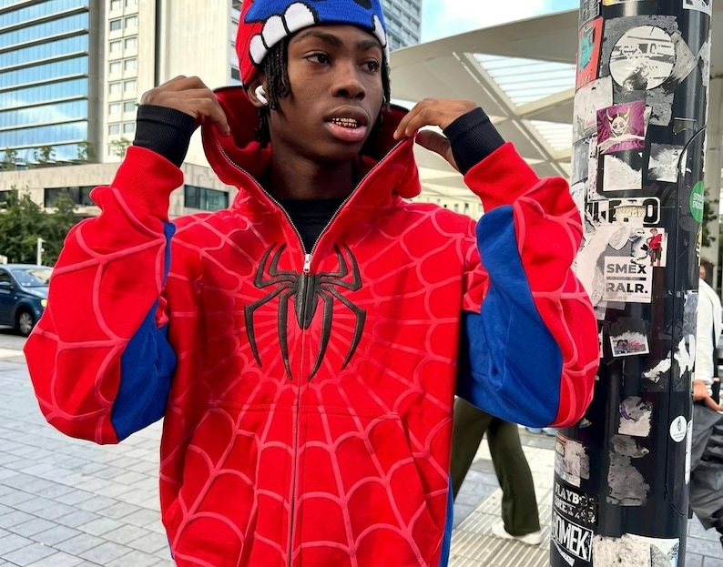 Spider Graphic Zip Hoodie Y2K Gothic Oversized Streetwear Jacket Grunge Sweatshirt Unisex Gift for Spider Fans image 6