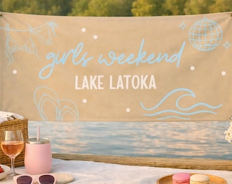 Girls Weekend Banner | Minimalist Lake Weekend Decoration | Instant Download and Fully Customizable