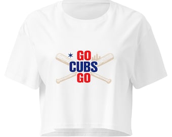 Women’s crop top, Go CUBS Go, baseball tee