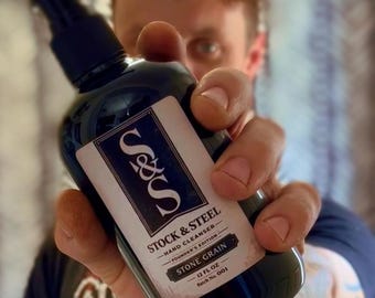 ストック＆スティール ハンドクレンザー、ストーングレインの香り、軽石スクラブ入り（355ml）