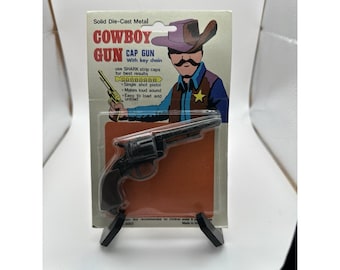 Cowboy Gun Spielzeug Cap Gun Schlüsselanhänger 1969- Die Cast No. 5003 Crack Blister