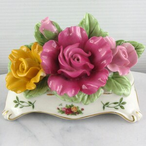 Vintage Royal Albert Old Country Roses porseleinen keramische visitekaartjeshouder
