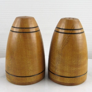 Vintage Mid Century  Wooden Salt & Pepper Shakers Set
