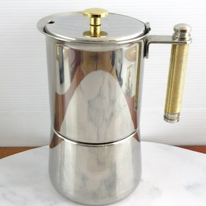 Cafetière expresso Miss Lavazza Balzano italienne vintage en acier inoxydable, art déco, fabriqué en Italie, 1 tasse Moka