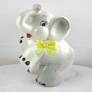 Vintage Ceramic Kitsch Baby Elephant Planter Figurine,  Kitsch Décor, Plant Pot