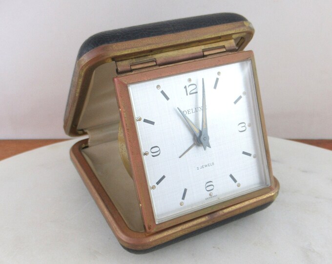 Small Vintage Travel Alarm Clock Wind up Mechanical Clock Etsy