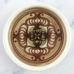 Vintage Jersey Pottery Ceramic Trinket Dish, Ashtray or Wine Coaster with Retro Design, Made in England