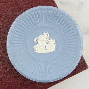 Small Vintage Wedgwood Jasperware Blue Pin Dish or Trinket Plate