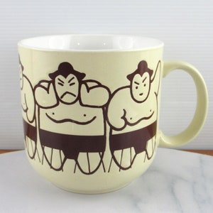 Large Vintage Kato Kogei Sumo Wrestler Coffee Mug, Japanese Sumo