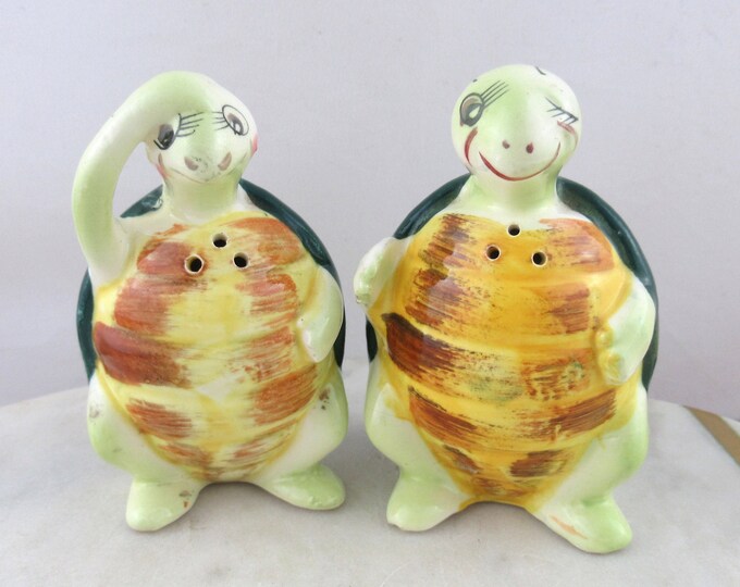 Vintage Enesco Swifty the Turtle Salt & Pepper Shakers, Cute Kitsch ...