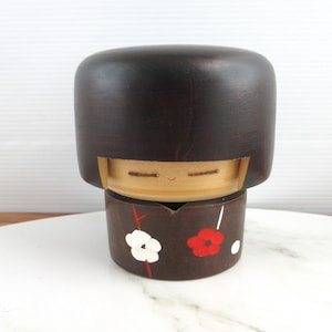 Beautiful Vintage Japanese Kokeshi Wooden Doll, Hand Carved and Painted