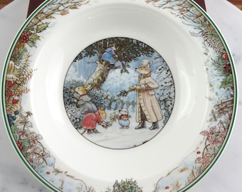 Vintage Villeroy & Boch Foxwood Tales Suppenschüssel aus Porzellan, 1994 Jane Paterson, Winter Woodland Fox and Rabbits Design