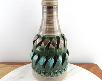 Rare Vintage Fratelli Fanciullacci Italian Pottery Bottle Shaped Art Object,  Mid Century MCM Decor, Made in Italy