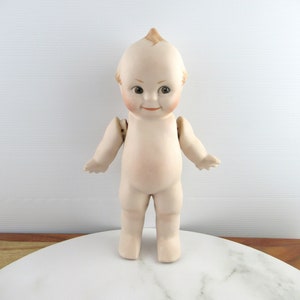 Large Vintage Ceramic Bisque Kewpie Style Doll with Wings & Jointed Arms,  25cm, Cupie Doll