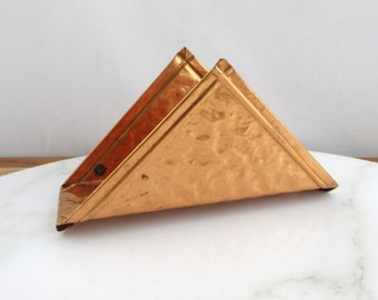 Hammered copper shop napkin holder