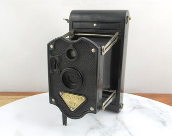 Vintage Rajar No.6 Bakelite Folding Film Camera by APM, Art Deco 1920's Bellow Camera Room