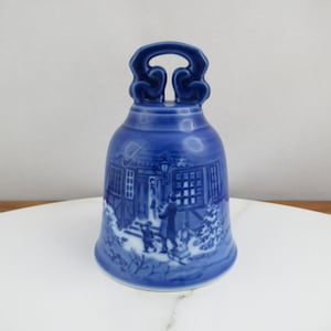 Vintage Royal Copenhagen Denmark Porcelain Christmas Bell Tree Ornament, 1994 Danish Porcelain,  Scandinavian Holiday Decoration