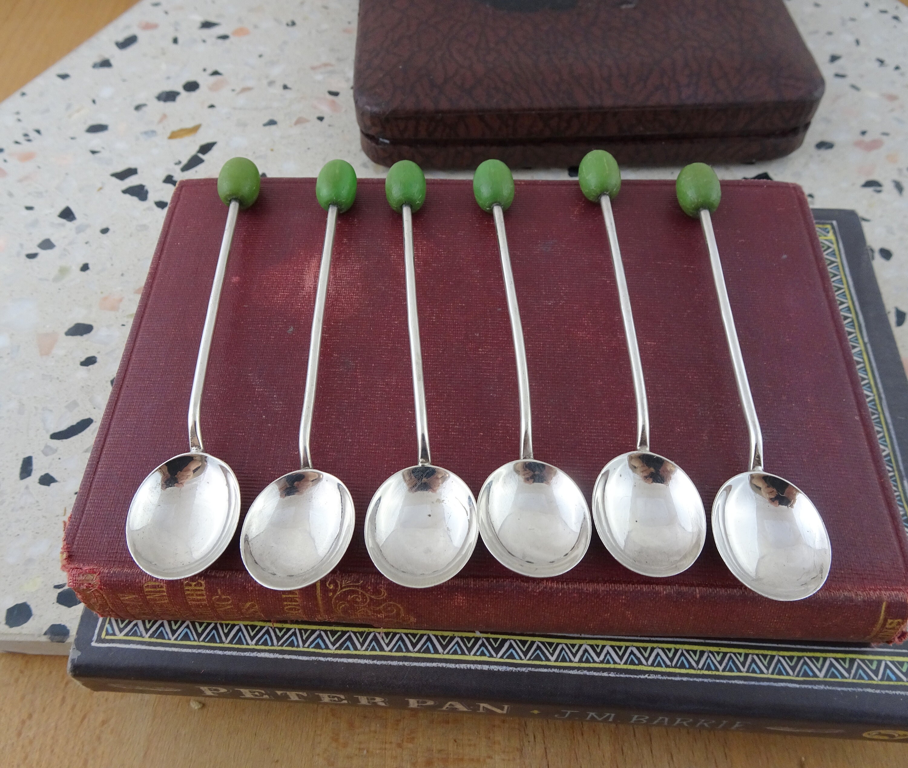 Sterling Silver Coffee Bean Teaspoons Vintage Set of 6 Art Etsy