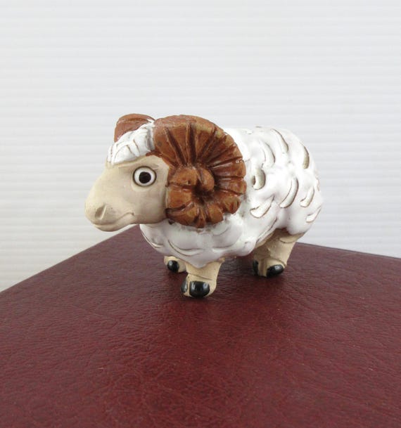 かわいいヴィンテージ陶器の羊/雄羊の置物、手作り南米？民芸品 - Etsy