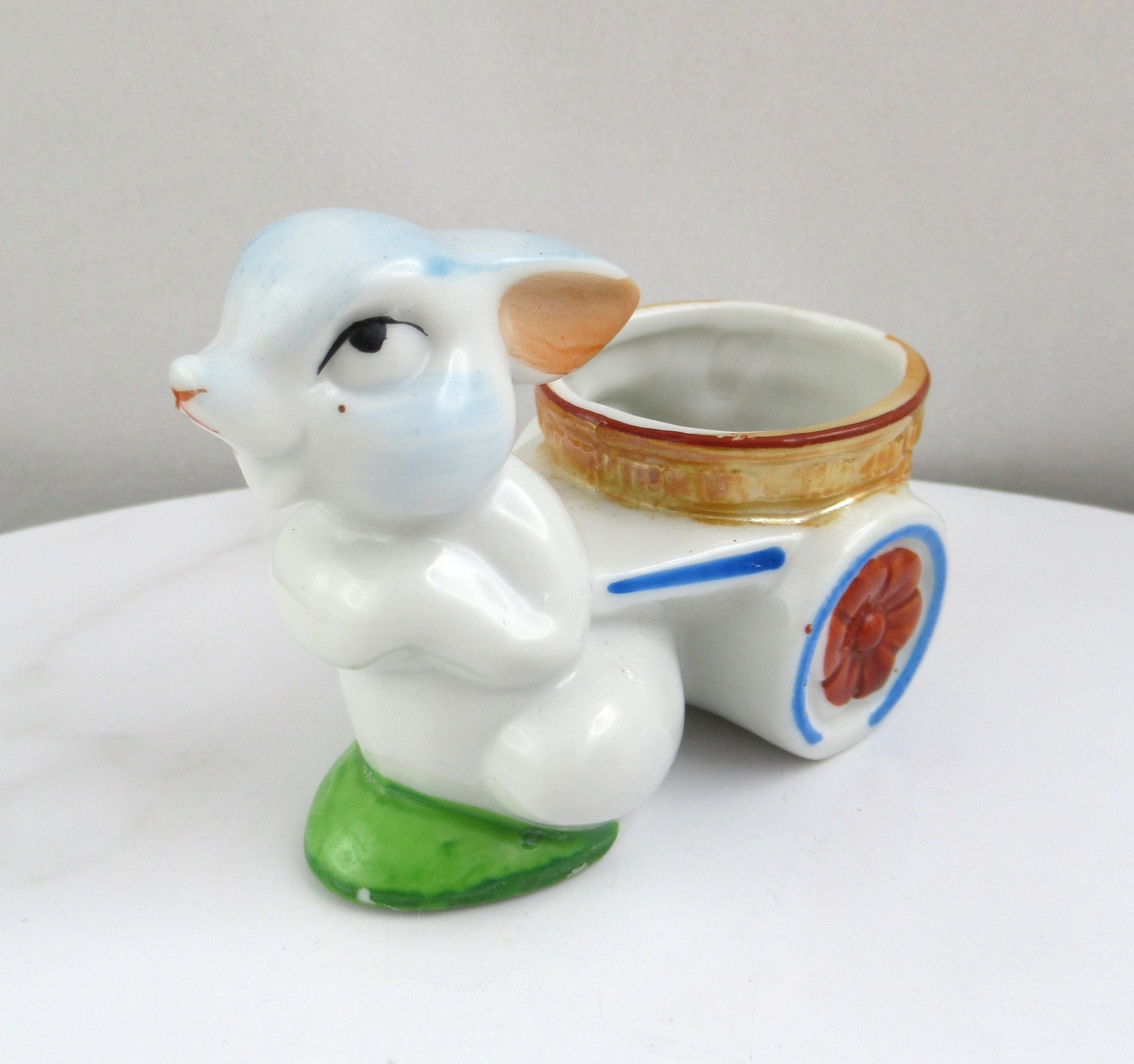 Vintage Bunny Pulling Cart Egg Cup Vintage Bunny Pulling Cart Egg Cup