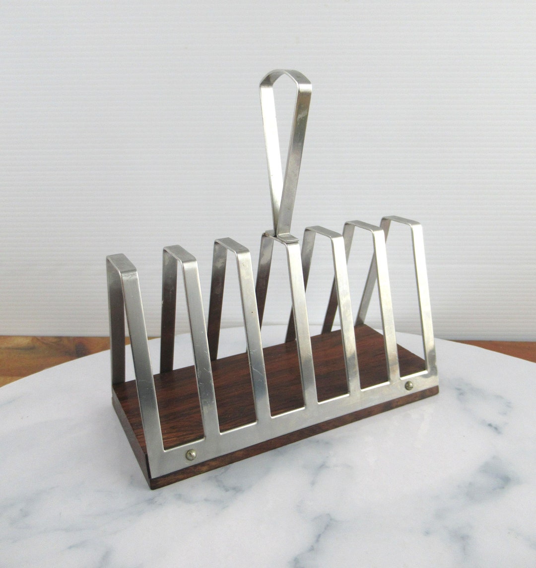 Vintage Mid Century Danish Stainless Steel & Rosewood Toast Rack, DKF ...