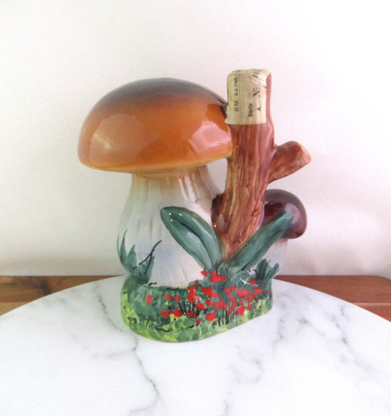 Vintage Italian Ceramic Mushroom Liquor Bottle Figural Bottle Etsy