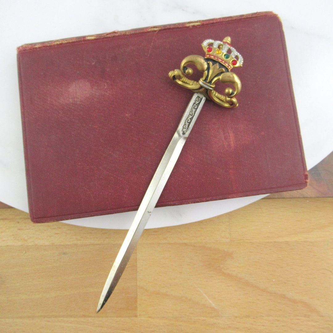 Vintage Brass Sword Letter Opener Metal Novelty Letter Etsy