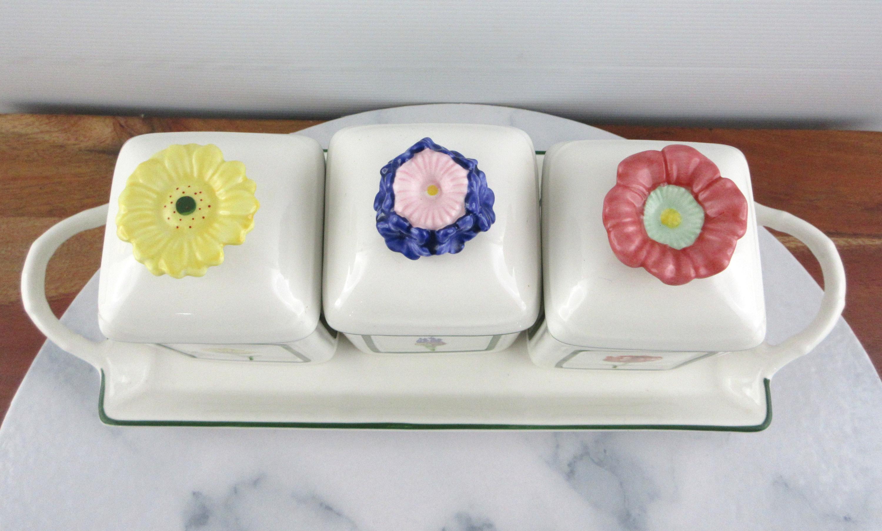 ビレロイ＆ボッホ フローラ チャーム キャニスターセット 小さな磁器製