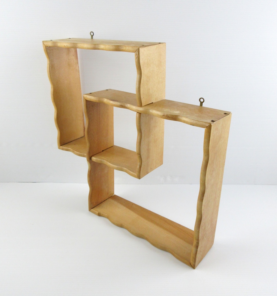 Pair of Small Vintage Mid Century Square Interlocking Wooden Knick ...