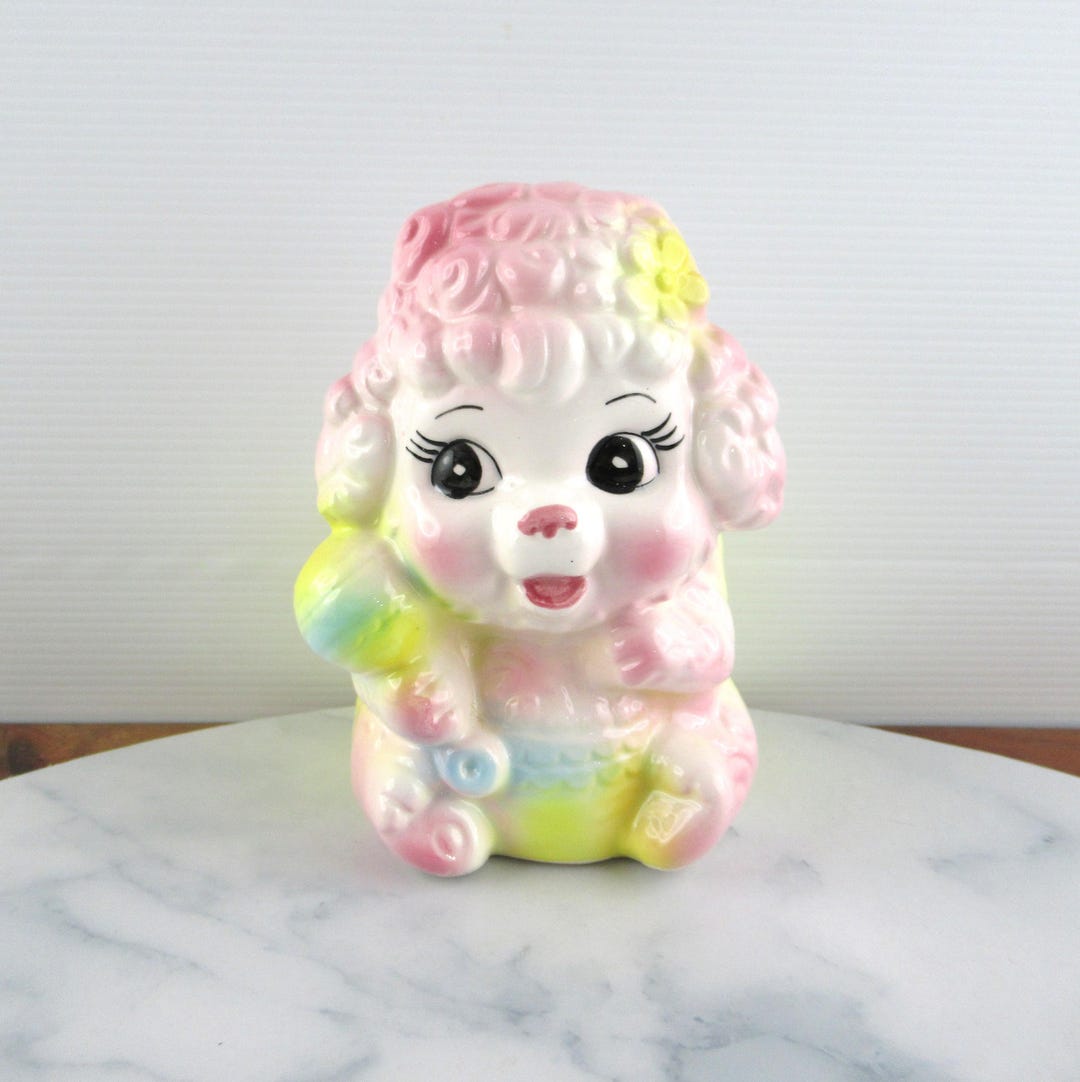 ヴィンテージ セラミック キッチュ ベビーピンク プランター花瓶