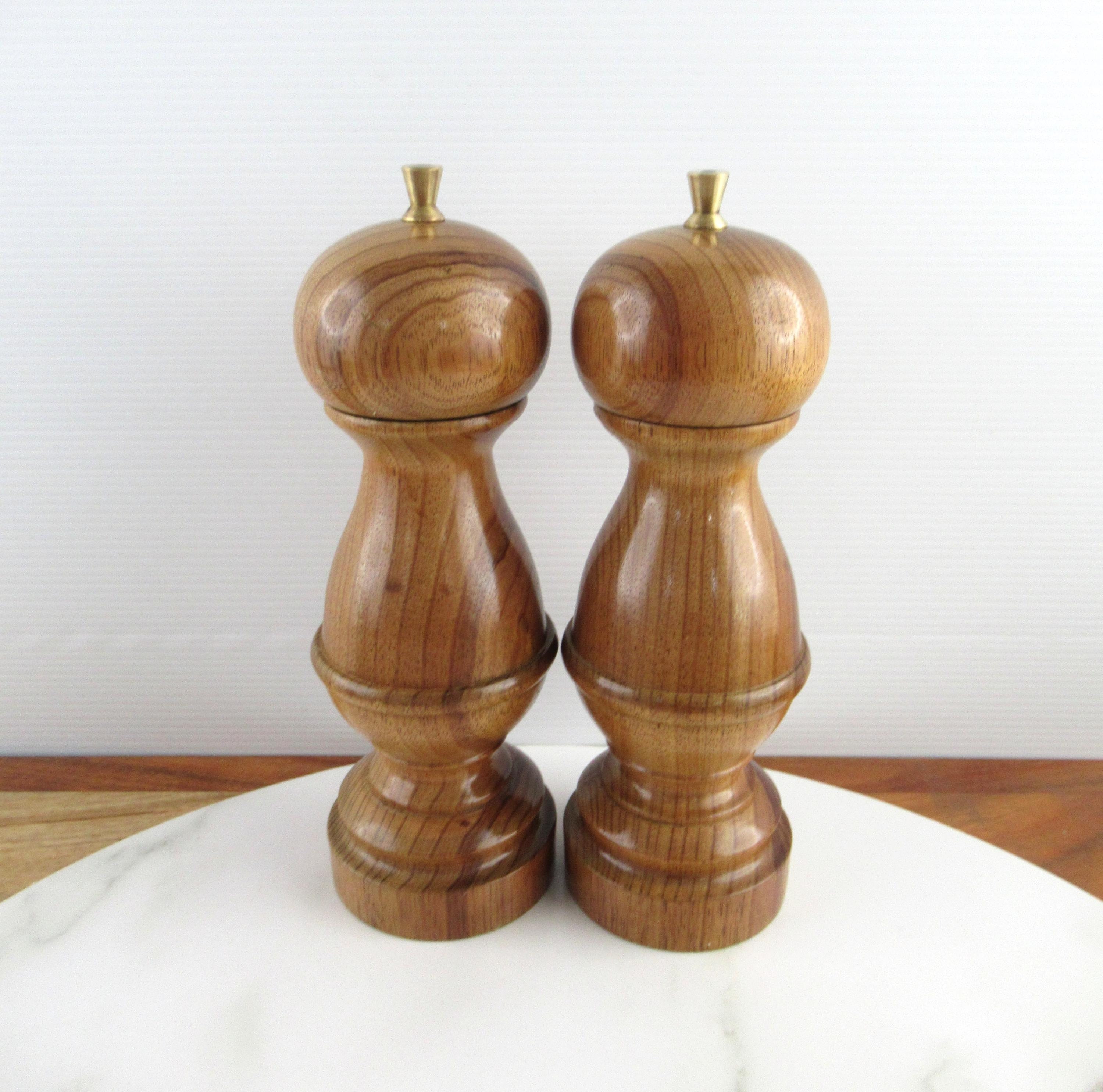 Vintage Mid Century Danish Wooden Salt & Pepper Grinder Mills