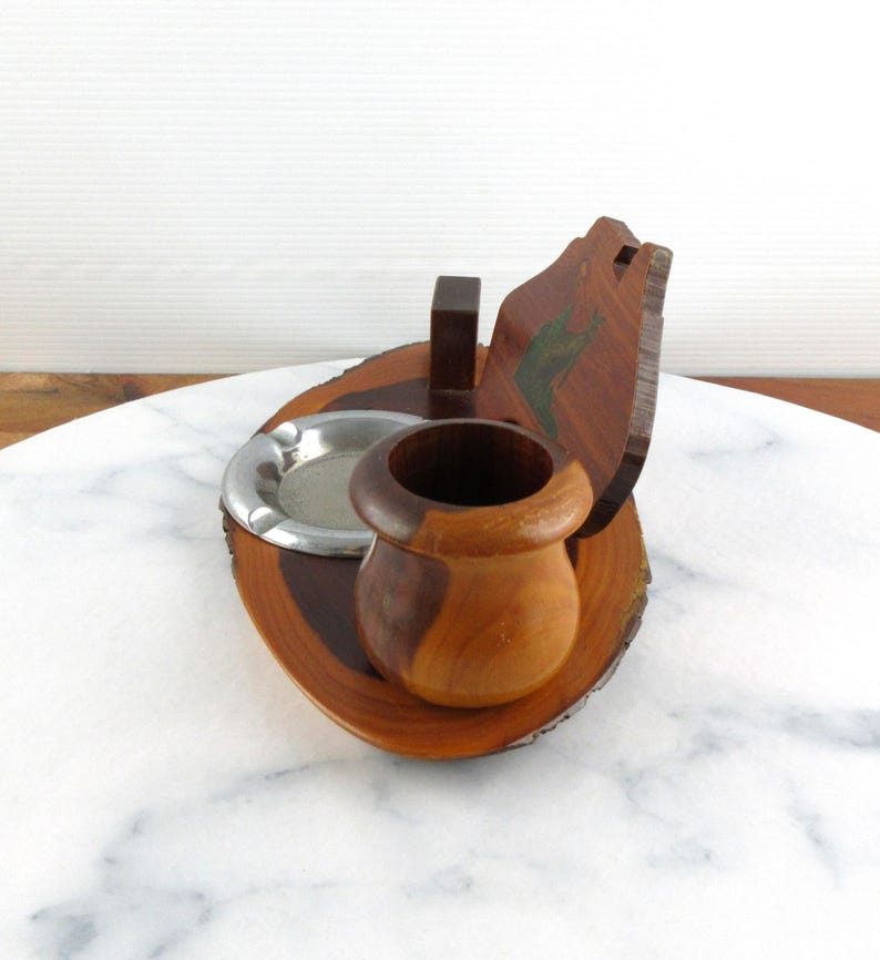 Vintage Genuine Australian Mulga Wood Ashtray, Map of Australia With ...