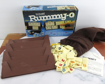 Rami de voyage miniature vintage - O Game in Box, tuiles de rami de voyage