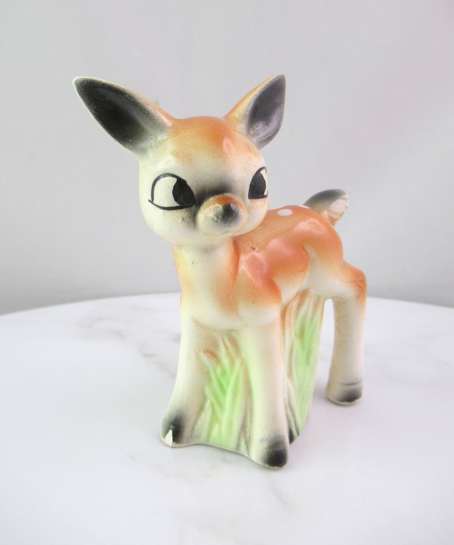 Vintage Ceramic Deer Figurine Kitsch Fawn Ornament Woodland Etsy