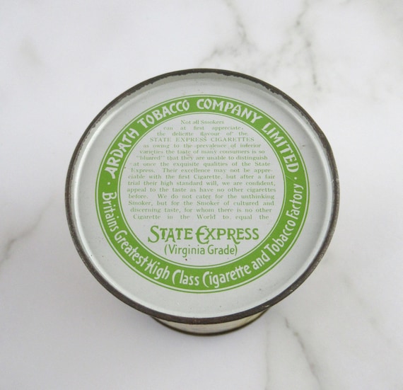 Vintage State Express No. 555 Round Cigarette Tin, Empty Collectable  Packaging Tin