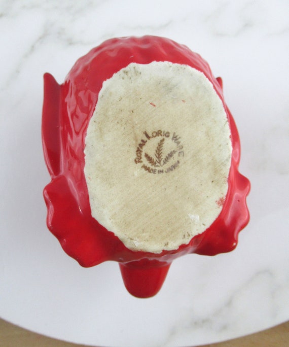 Rare Vintage Japanese Ceramic Red Devil Face Ashtray or Trinket