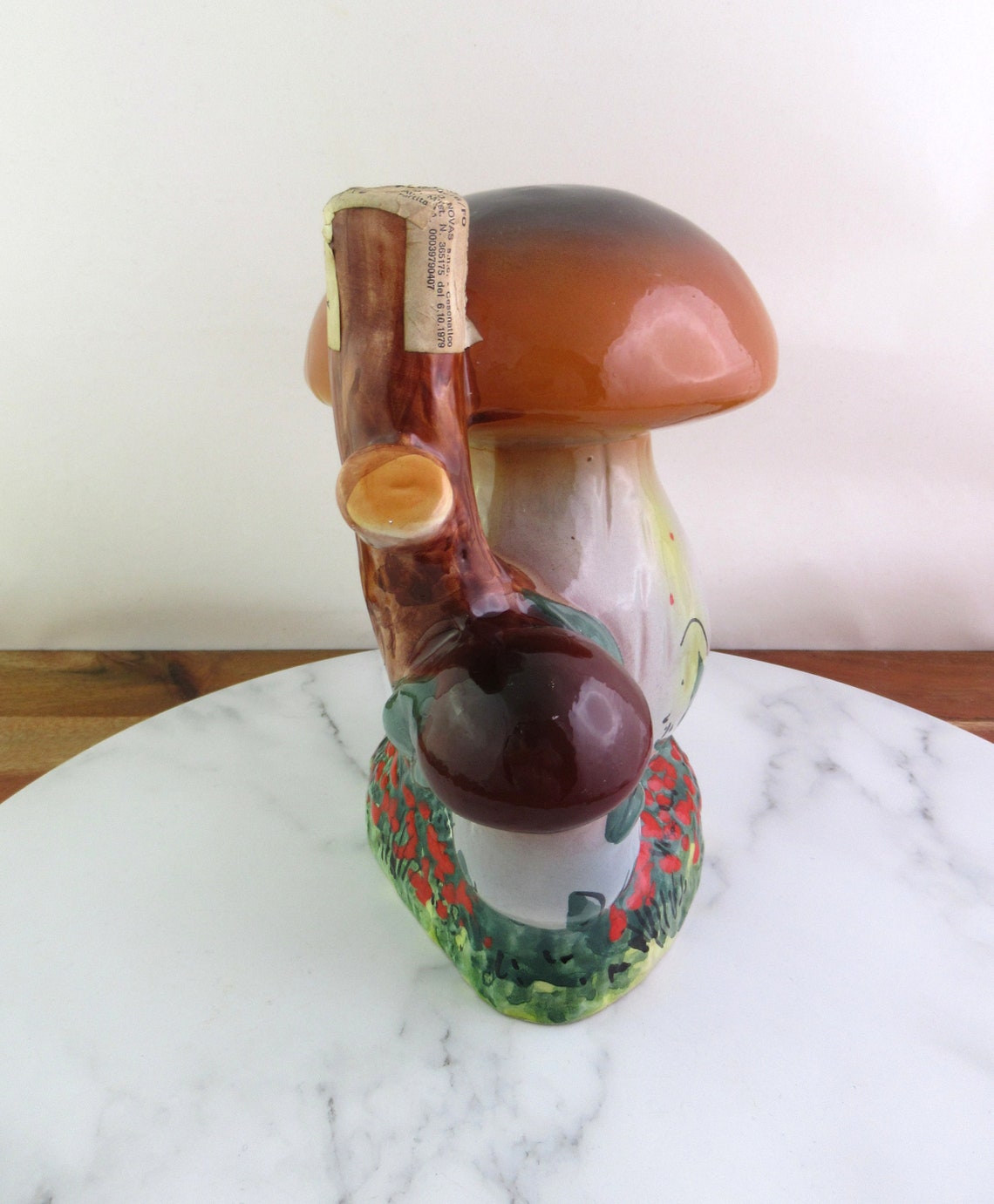 Vintage Italian Ceramic Mushroom Liquor Bottle Figural Bottle Etsy