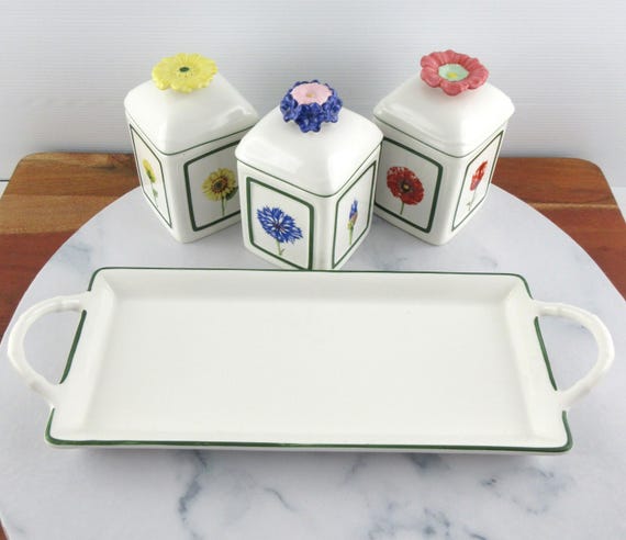 Villeroy & Boch フローラ チャーム キャニスターセット 小さな磁器製