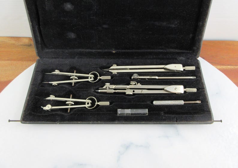 Vintage KIN Drawing Drafting Set in Case, Made in Czechoslovakia ...