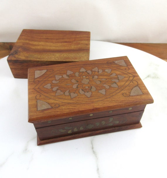 Small Vintage Wooden Trinket Boxes, Wooden Trinket Box Australia