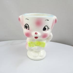 Cute Vintage Ceramic Pig Egg Cup,  Animal Character Easter Egg Cup,  Made in Japan