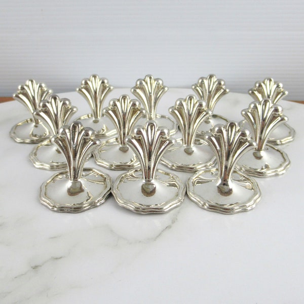 Set of 12 Vintage Art Deco Silver Plated Place Card Holders, Strachan Australia,  Name Card Holders,  Wedding Decor, Dinner Party