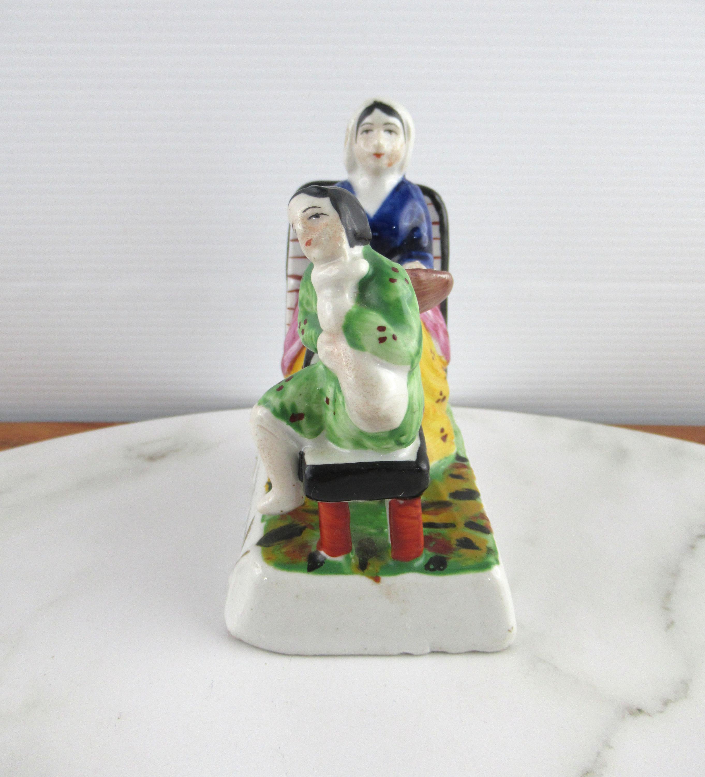 かっきー【Vintage Ceramic Figurine】 Vintage German Victorian Fairing, Loose Pins, Ceramic Fair